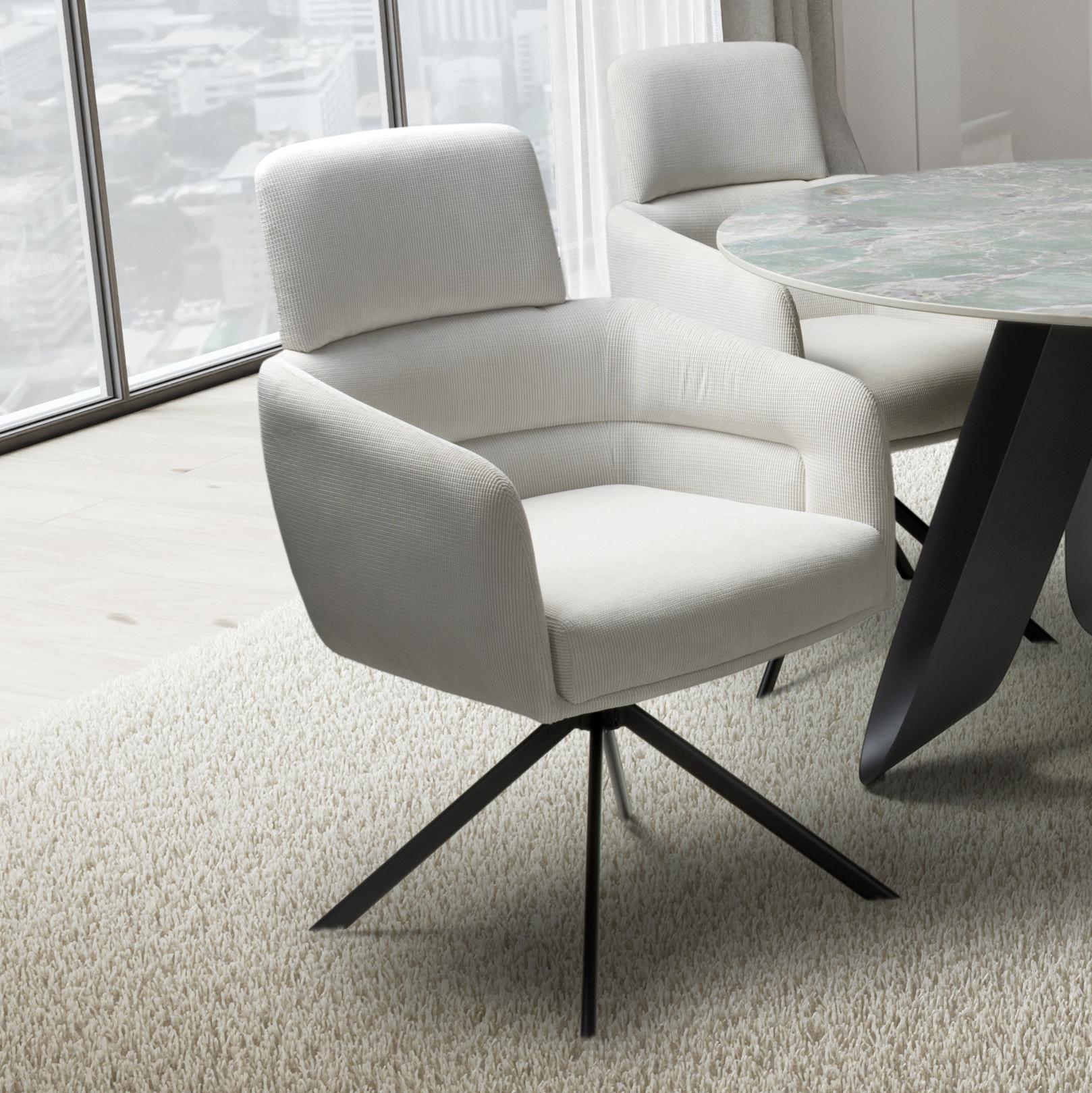 Get Polaris Corduroy White Swivel Chair with free UK delivery