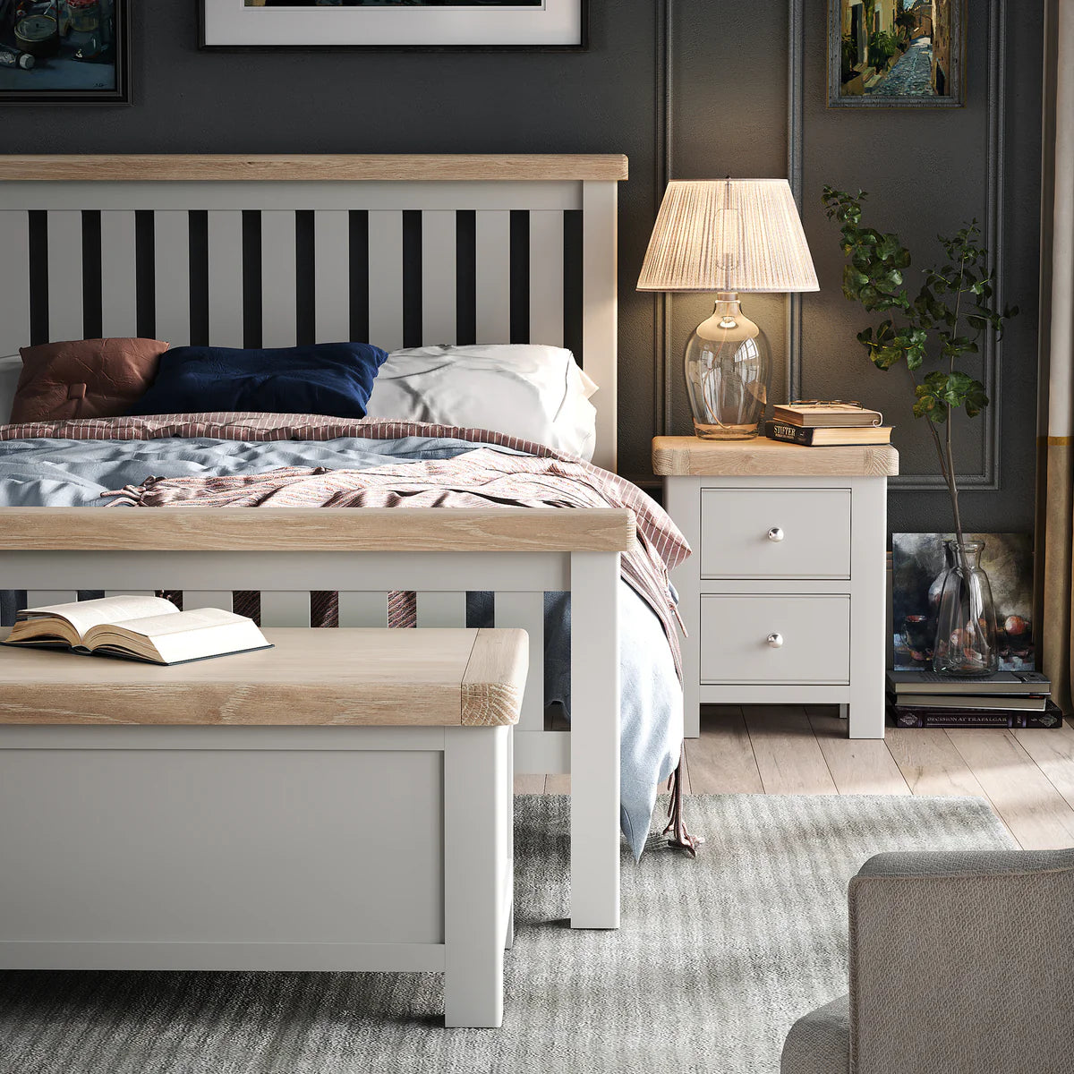 Get Salcombe Blanket Box Stone Grey at Blythe Living