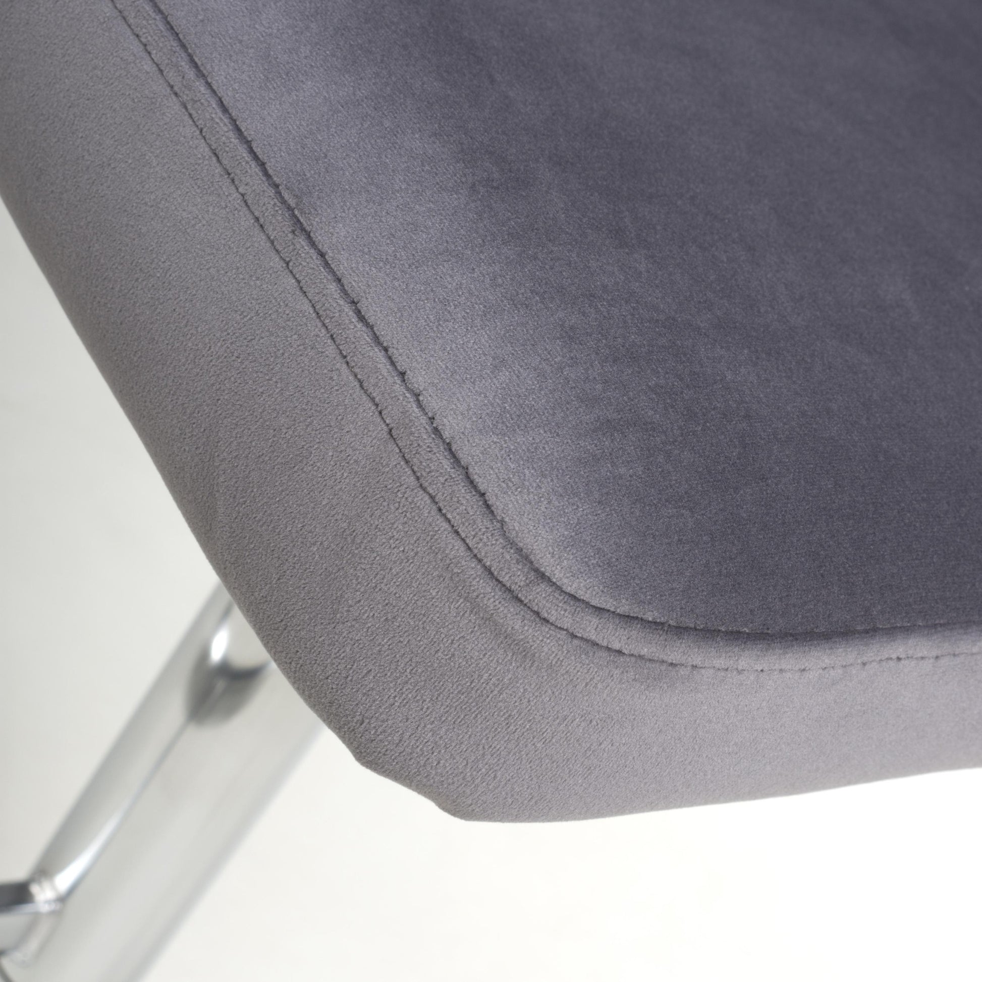 Get Sigma grey Velvet Bar Stool with free UK delivery