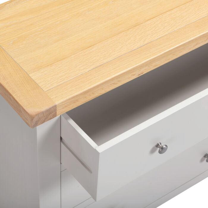 Get Windsor 3 Drawer Chest Pebble Grey Oak delivered free mainland UK
