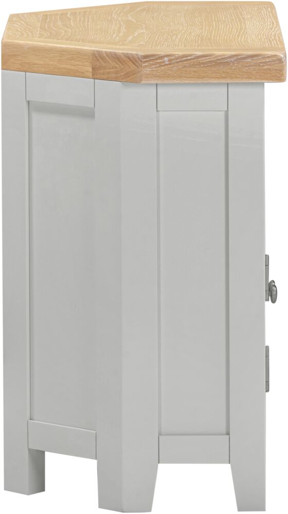 Get Windsor Grey Oak Corner Media Stand