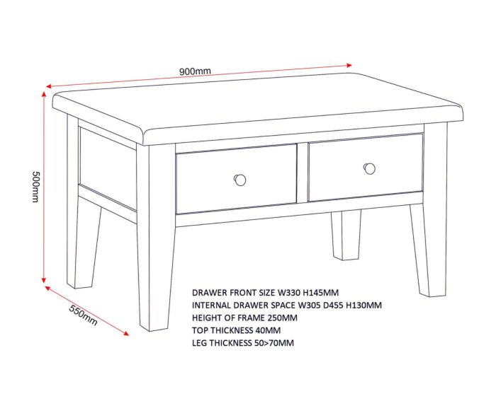 Get Windsor coffee table with open shelf