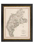 Get c.1806 Cumbria County Map in Sustainable Oxford Wood Frame