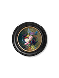 Get c.1812 Still Life of Flowers Round framed art free UK delivery
