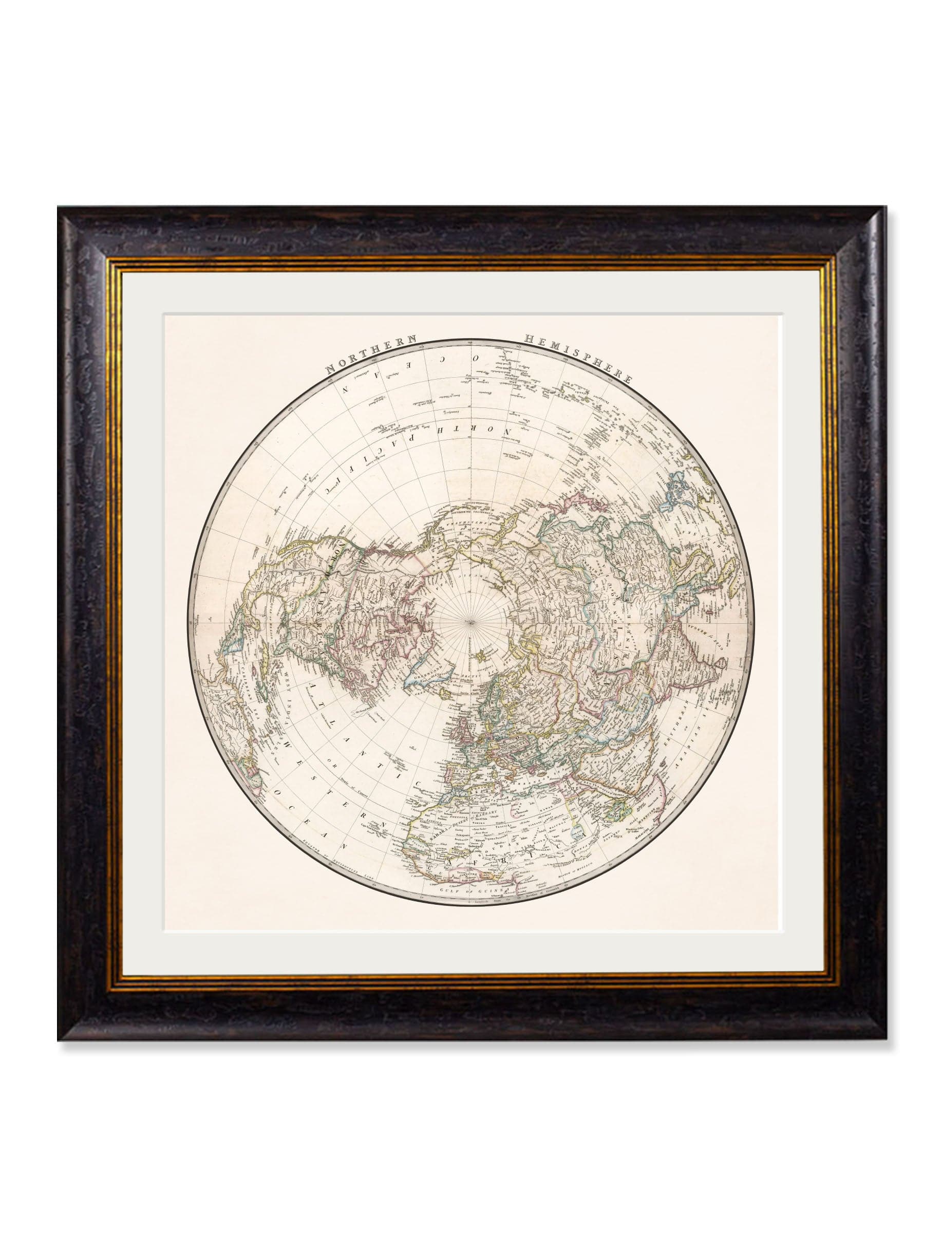 Get c.1838 Northern Hemisphere Illustration in Sustainable Oxford Wood Frame