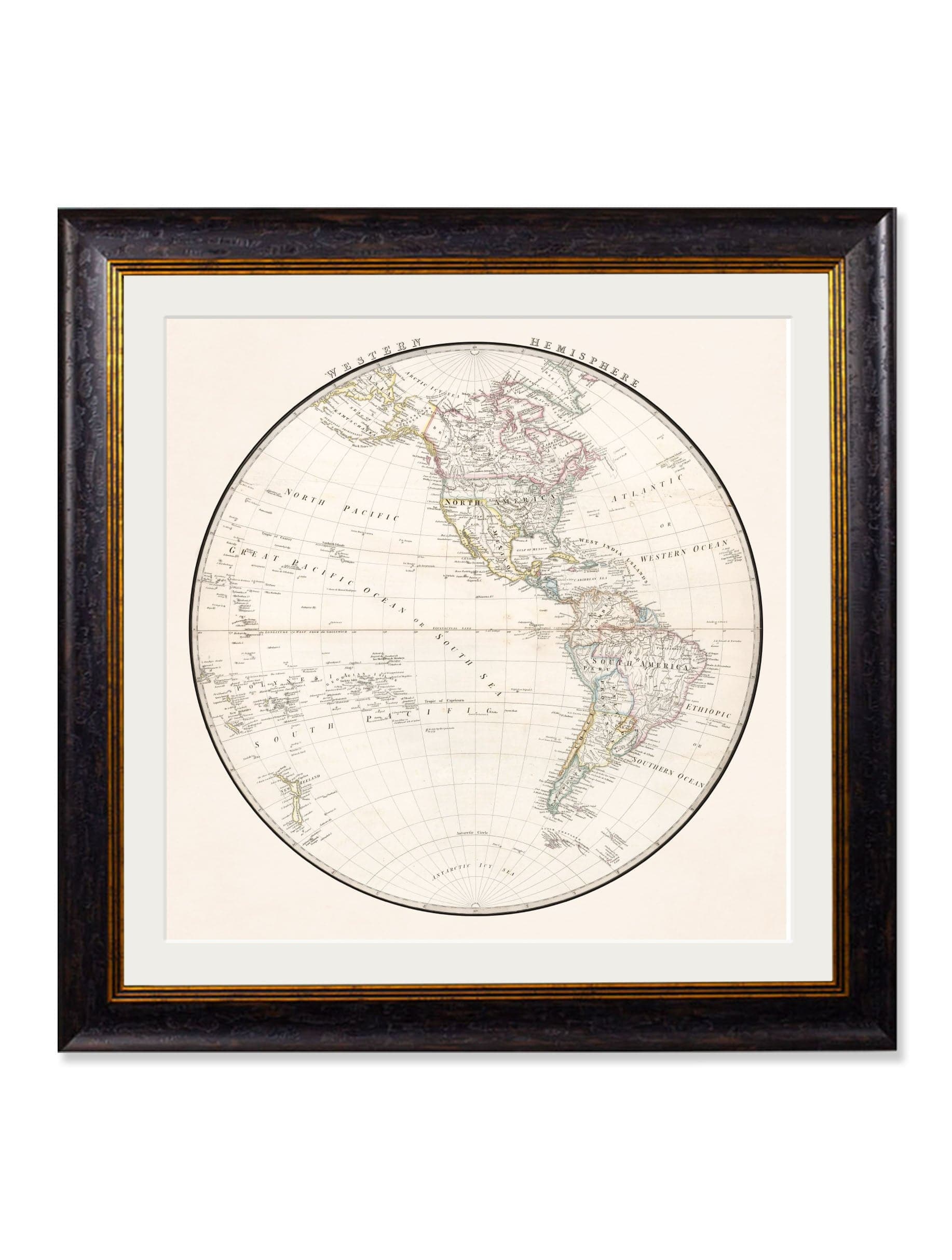 Get c.1838 Northern Hemisphere Illustration in Sustainable Oxford Wood Frame Online
