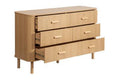 Get the Axel fluted oak 6 drawer chest 136cm wide bedroom storage
