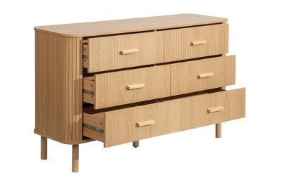 Get the Axel fluted oak 6 drawer chest 136cm wide bedroom storage
