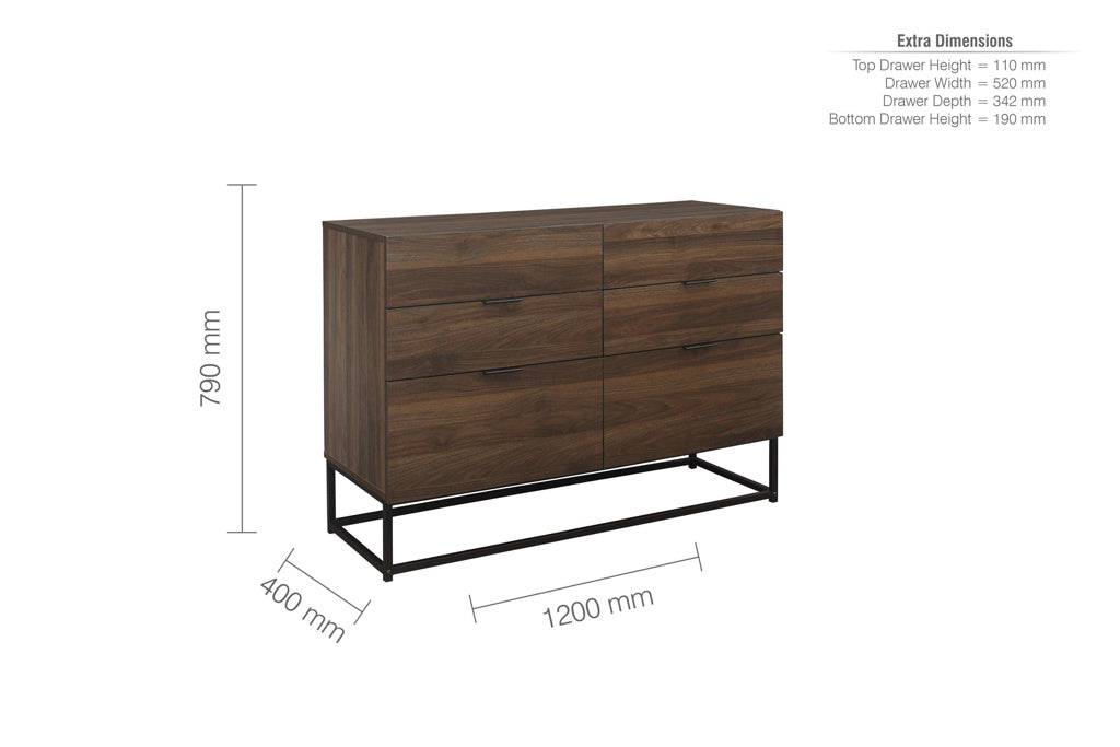Get the Houston 6 Drawer Chest Walnut for stylish storage
