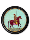 Get the Mughals Horsemen antique Indian round framed art online
