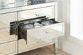 Get the Valencia mirrored 6 drawer wide chest 125cm bedroom storage UK

