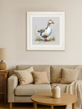 White Goose Cosy Sketch - Cream Hurstwood Square Frame - Blythe Living
