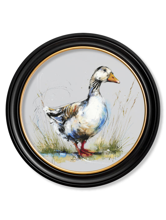 White Goose Cosy Sketch - Oxford Round Frame - Blythe Living