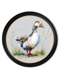 White Goose Cosy Sketch - Oxford Round Frame - Blythe Living