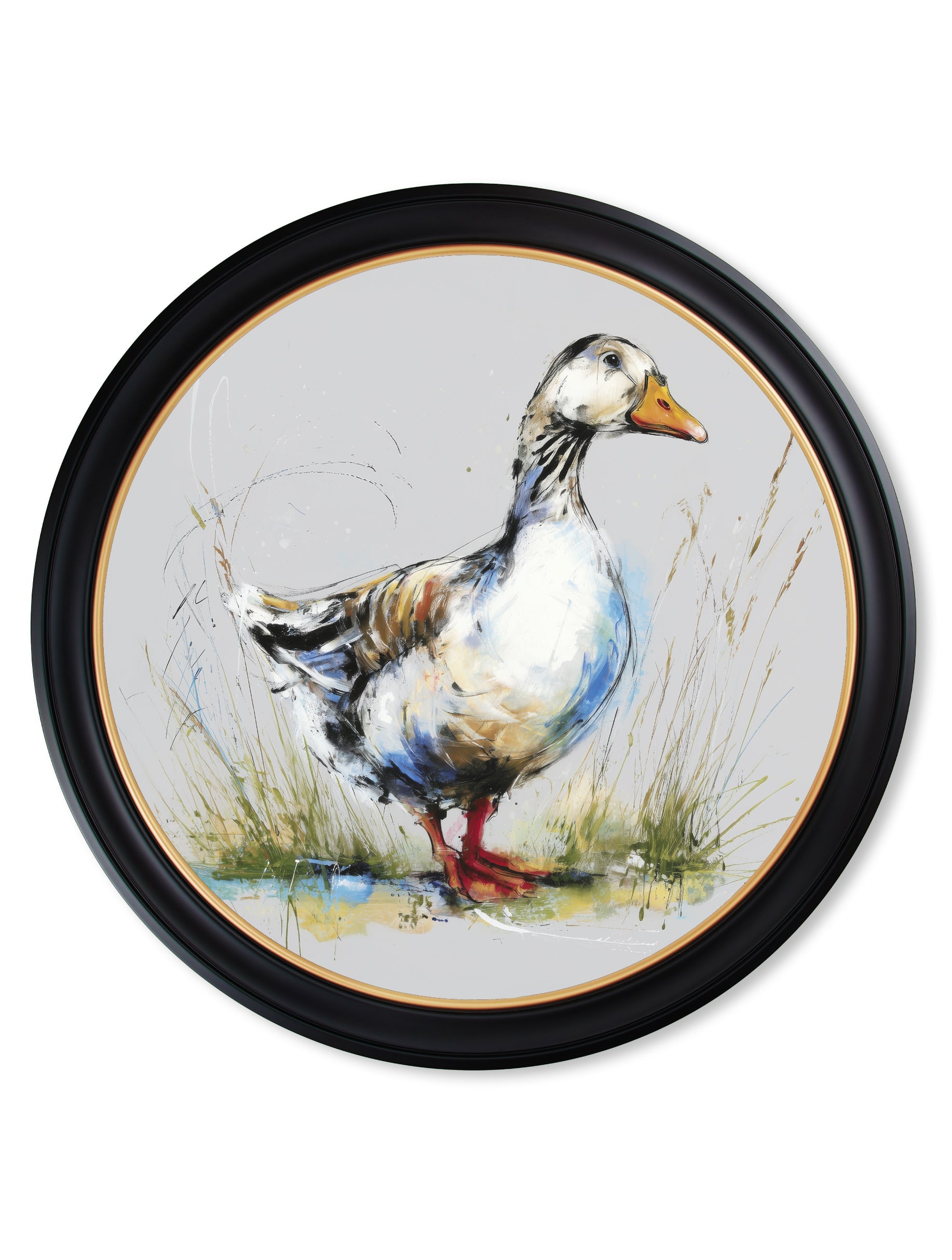 White Goose Cosy Sketch - Oxford Round Frame - Blythe Living