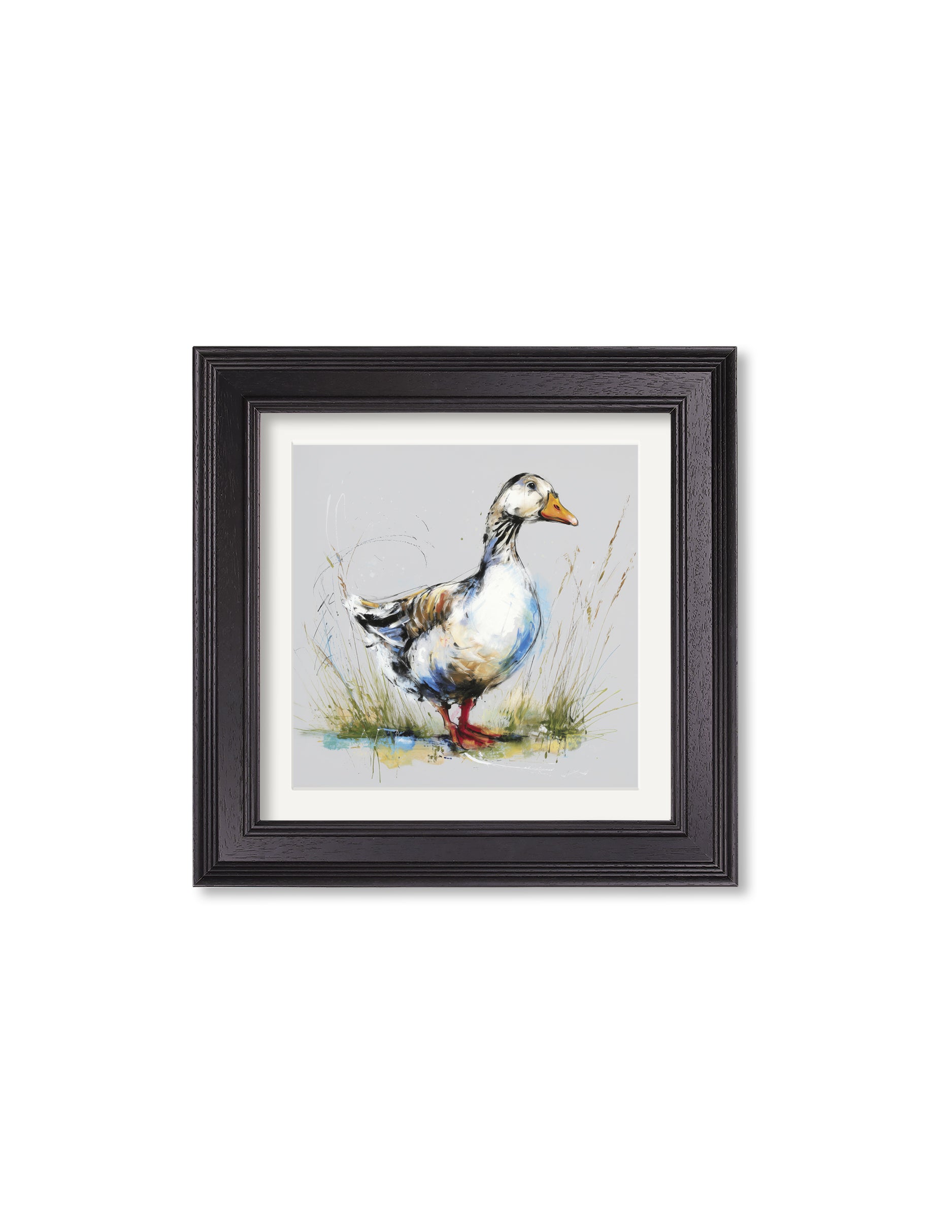 White Goose Cosy Sketch - Black Hurstwood Square Frame - Blythe Living