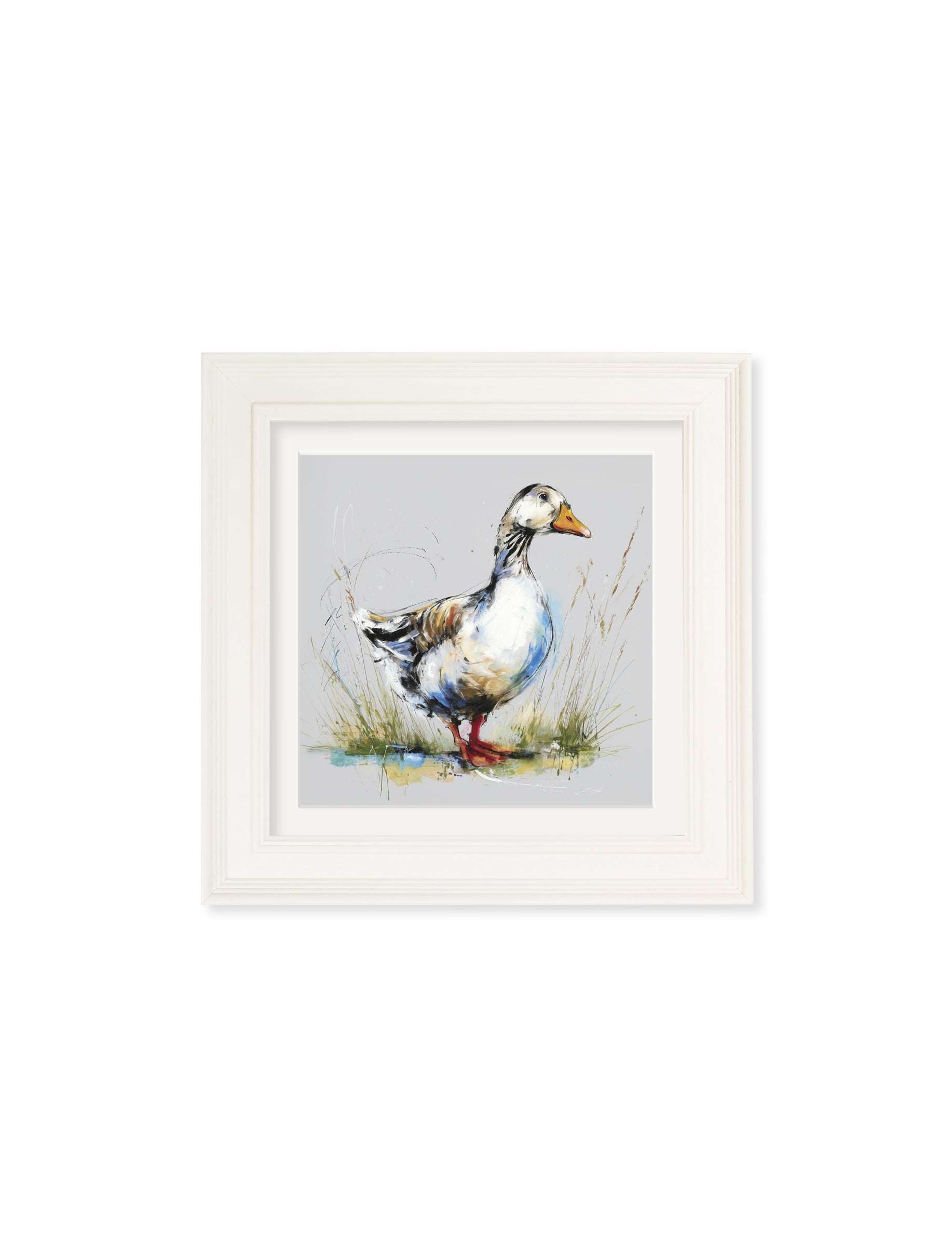 White Goose Cosy Sketch - Cream Hurstwood Square Frame - Blythe Living