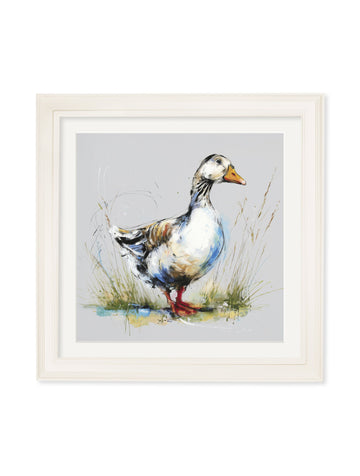 White Goose Cosy Sketch - Cream Hurstwood Square Frame - Blythe Living