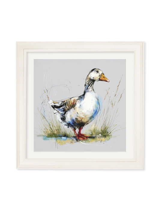 White Goose Cosy Sketch - Cream Hurstwood Square Frame - Blythe Living