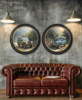Country Track Defender Blue - Oxford Round Frame - Blythe Living