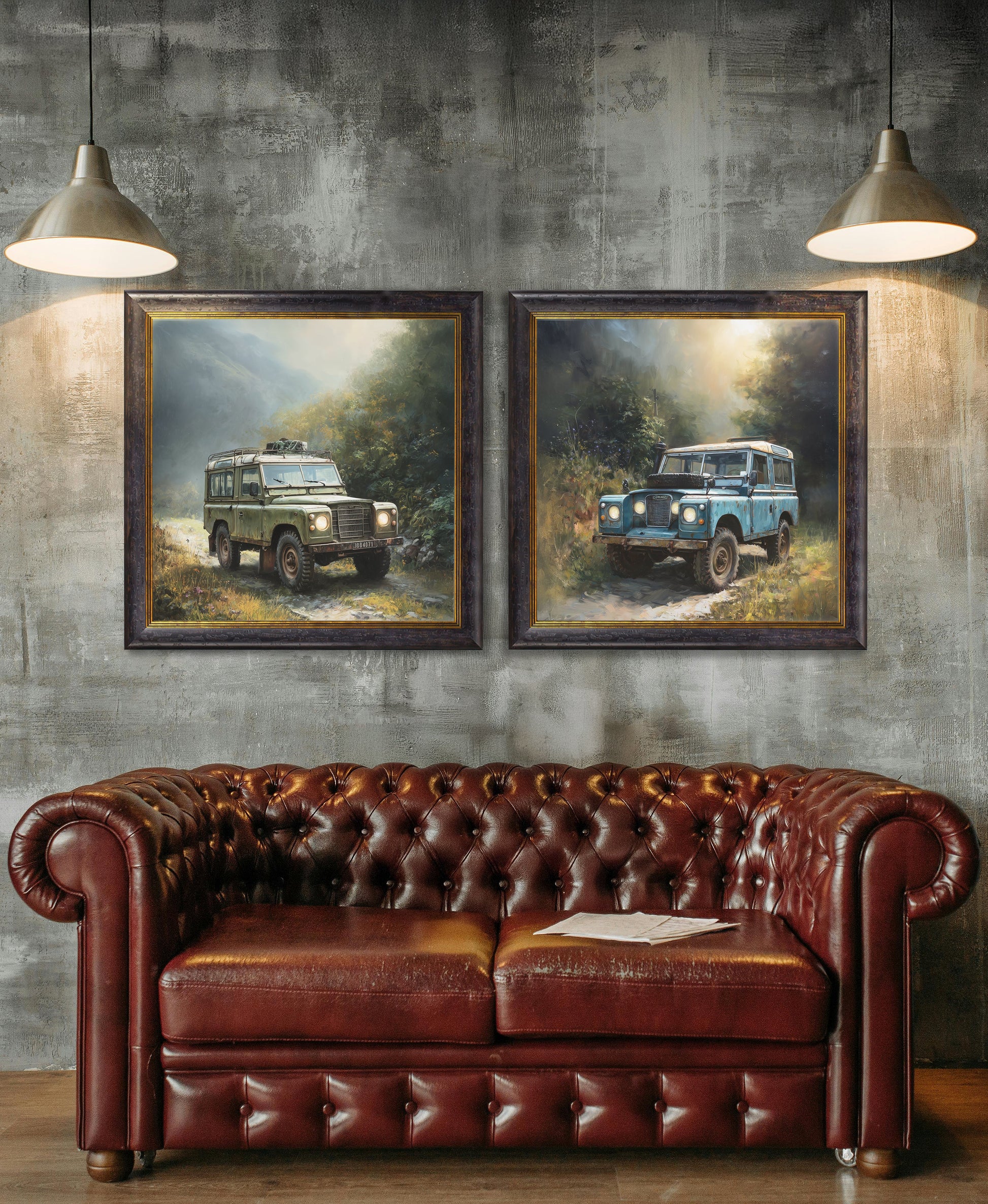 Country Track Defender Blue - Oxford Square Frame - Blythe Living