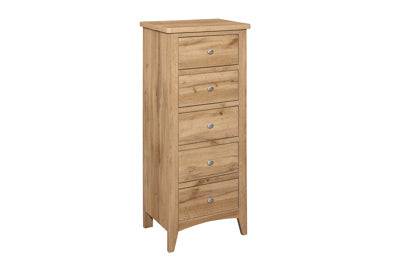 HAMPSTEAD 5 DRAWER TALL CHEST OAK