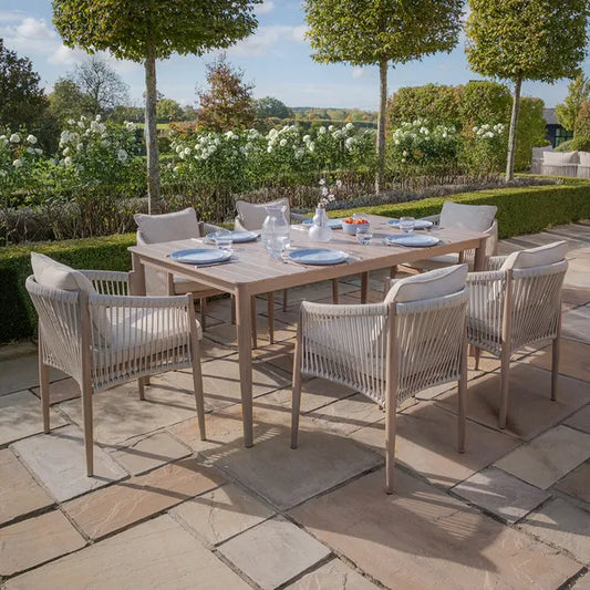 Maze - Havana Rope Weave 6 Rectangular Dining Set - Blythe Living