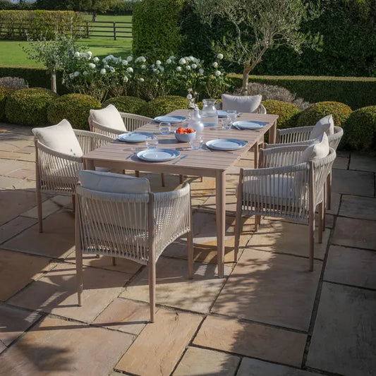 Maze - Havana Rope Weave 6 Rectangular Dining Set - Blythe Living