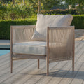 Maze - Havana Rope Weave Small Corner Sofa Set
with Rectangular Coffee Table & 2 Armchairs - Blythe Living
