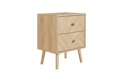 HERRINGFORD OAK 2 DRAWER BEDSIDE - Blythe Living
