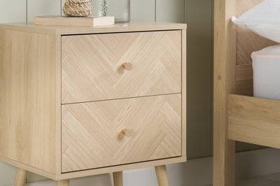 HERRINGFORD OAK 2 DRAWER BEDSIDE - Blythe Living