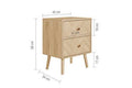 HERRINGFORD OAK 2 DRAWER BEDSIDE - Blythe Living