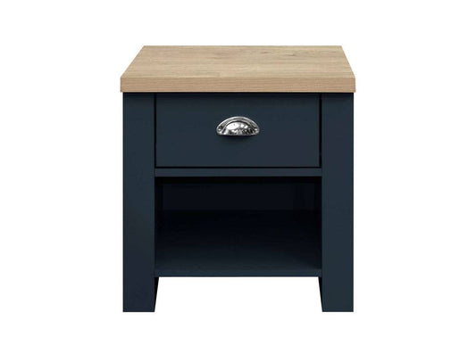 HIGHGATE 1 DRAWER LAMP TABLE NAVY BLUE