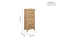 Hampstead 5 Drawer Tall Chest Oak narrow tallboy for sale UK
