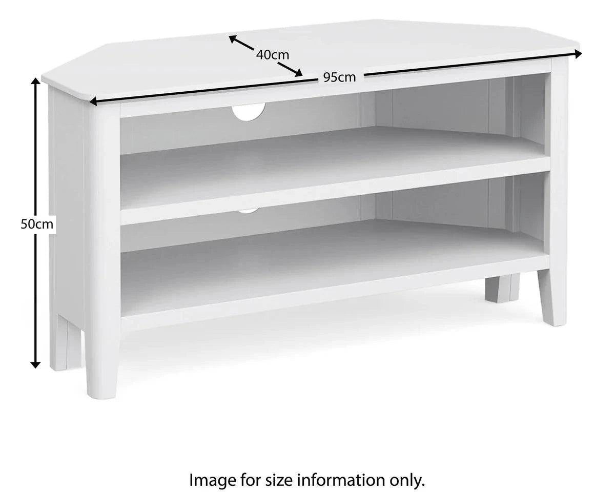 Hampstead White 95cm Corner TV Unit
