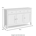 Hampstead White Large Three Door Sideboard