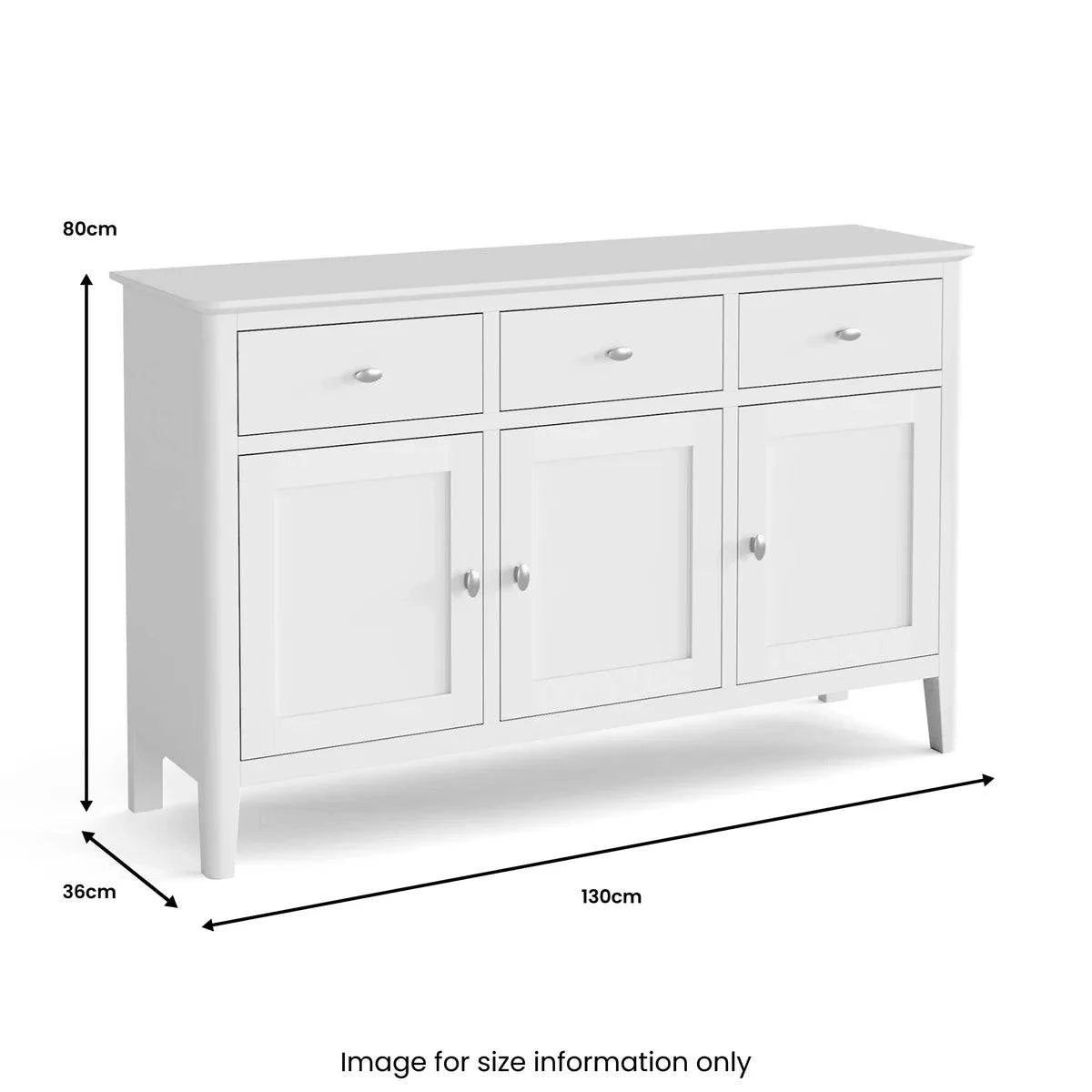 Hampstead White Large Three Door Sideboard