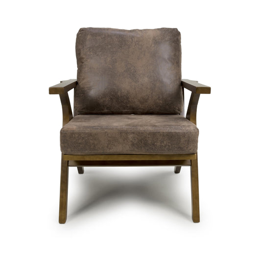 Hampton Suede Effect Brown Accent Chair 