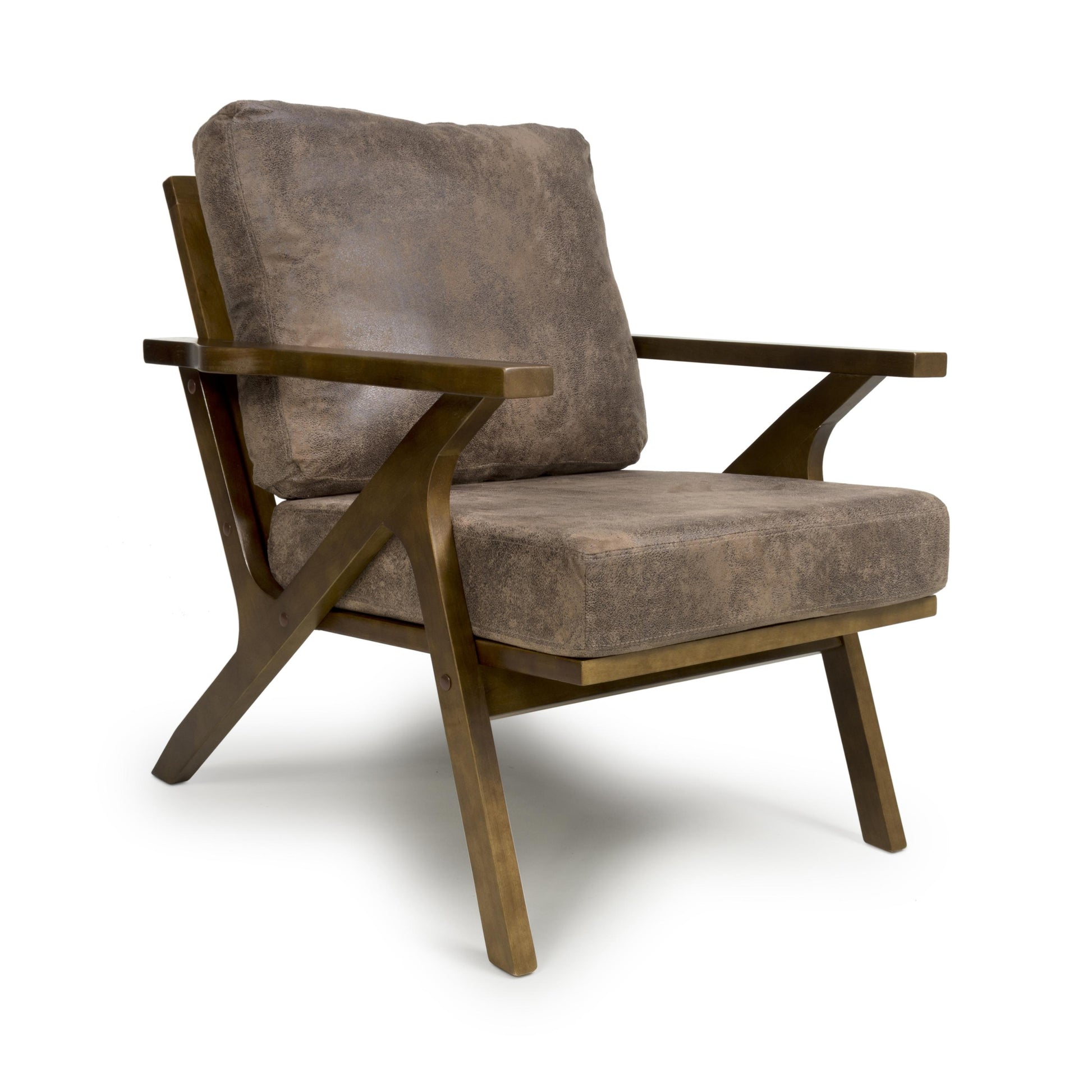 Hampton Suede Effect Brown Accent Chair On Discount