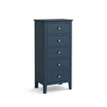 Harrogate Blue Tallboy Chest with 5 Drawers
