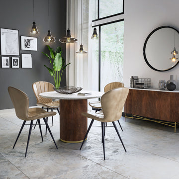 Harvard Round Dinning Table with Marble Top