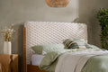 Hatti White Faux Fur and Natural Wooden Bed