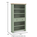 Heavy wood Salcombe Large Bookcase Sage