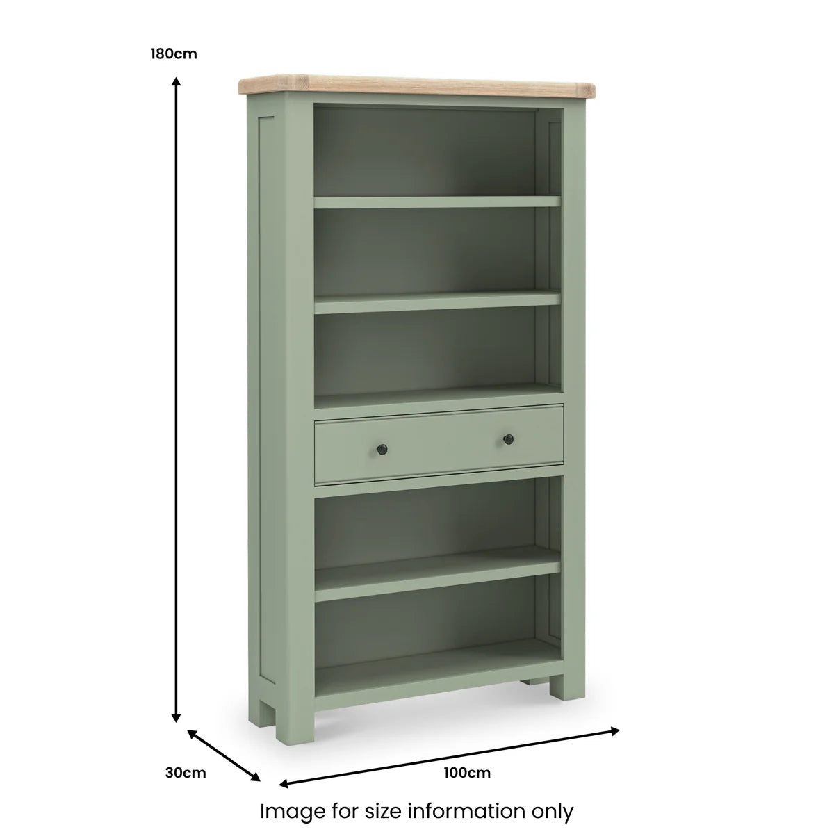 Heavy wood Salcombe Large Bookcase Sage