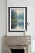 Misty Lake Heron - Black Hurstwood Frame - Blythe Living