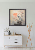 Japanese Twin Herons - Black Hurstwood Square Frame - Blythe Living