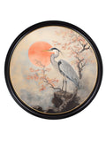 Japanese Twin Herons - Oxford Round Frame - Blythe Living
