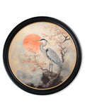 Japanese Twin Herons - Oxford Round Frame - Blythe Living
