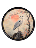 Japanese Twin Herons - Oxford Round Frame - Blythe Living