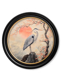 Japanese Twin Herons - Oxford Round Frame - Blythe Living